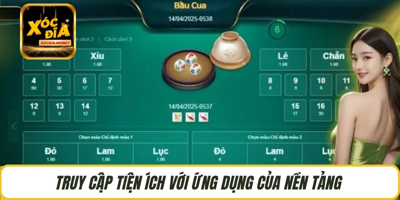 Truy cập tiện ích với ứng dụng của nền tảng 